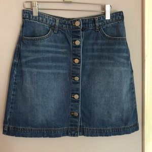 A-Line Buttoned Denim Miniskirt